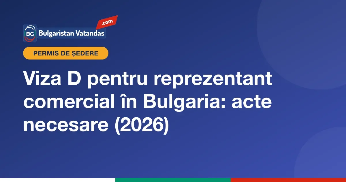 Acte pentru viza D a unui reprezentant comercial